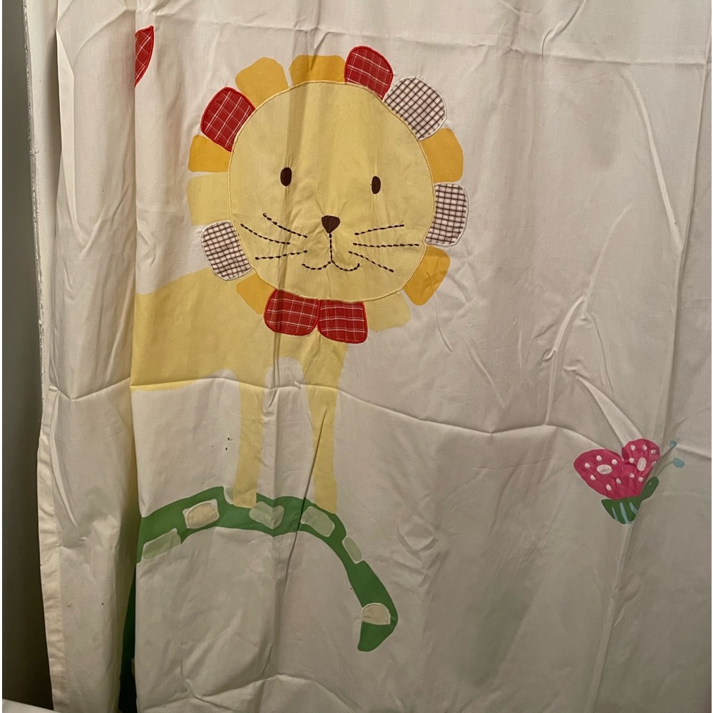 Pottery Barn Kids Shower curtain. 72”x 72”- 100% cotton. Embroidered accents - Picture 3 of 7